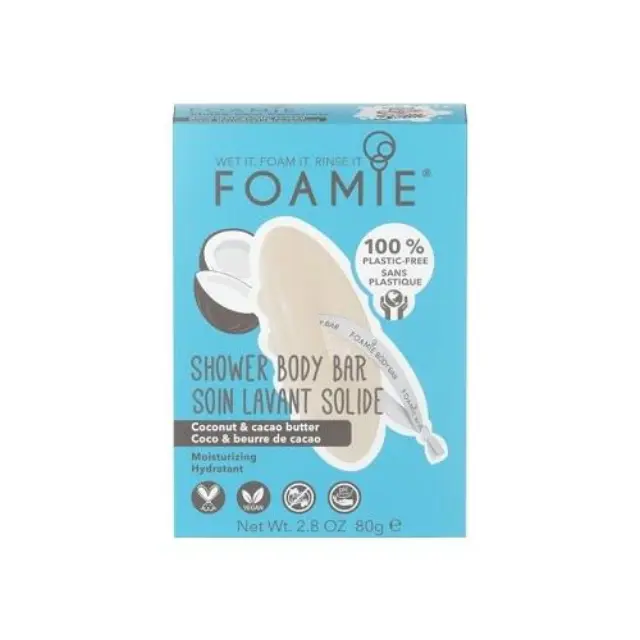 Foamie Shower Body Bar Coconut & Cacao Butter Ενυδατικό Αφρόλουτρο σε Μορφή Μπάρας για Ξηρές Επιδερμίδες, 80gr