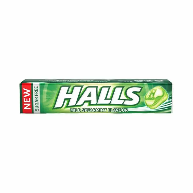Halls Καραμέλα Δυόσμος Χωρίς Ζάχαρη 32gr Συσκ. 20 τμχ