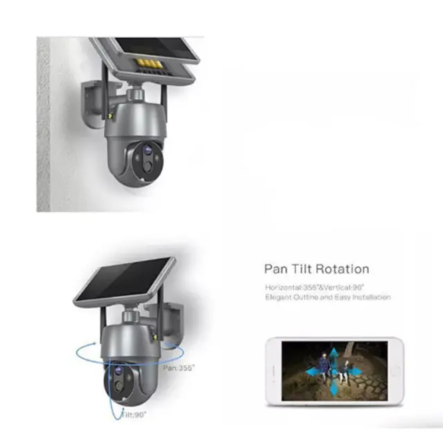 Andowl IP Κάμερα Παρακολούθησης Wi-Fi 1080p Full HD Αδιάβροχη Μπαταρίας με Αμφίδρομη Επικοινωνία Ασημί Q-SX01 2