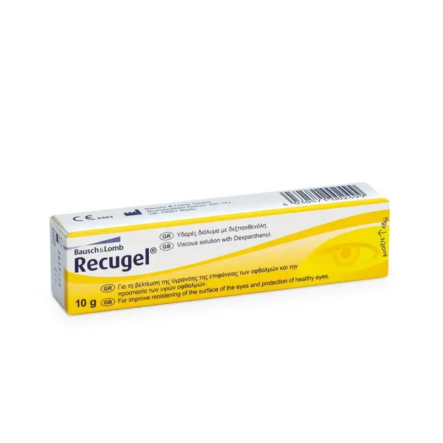 Bausch + Lomb Recugel Οφθαλμική Γέλη για τη Βελτίωση της Ύγρανσης της Επιφάνειας των Οφθαλμών & Προστασία, 10g
