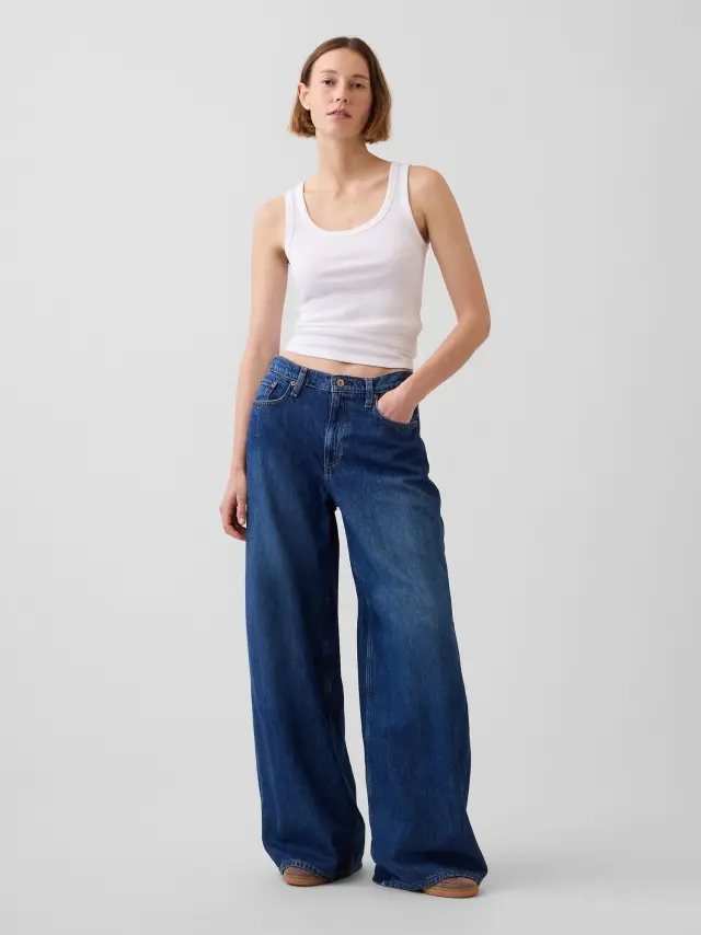 Low Slung Extra Baggy Τζιν Παντελόνι Medium indigo