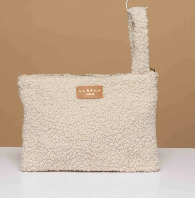 SORENA BAGS “TEDDY” BEIGE CLUTCH BAG (SBHC-0008-0012)