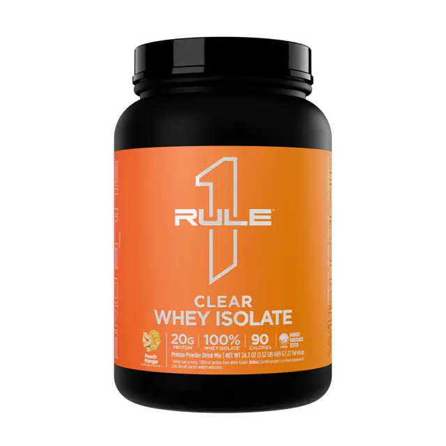 Rule1 Clear Whey Isolate Peach Mango, 689 g