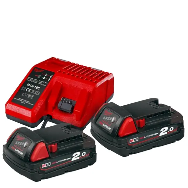 Milwaukee M18 NRG-502 - Σετ 2 Μπαταρίες Λιθίου 18V 2Ah με Φορτιστή 12-18V (4933459213)