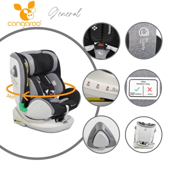 CANGAROO - Car seat General grey - 3801005150243