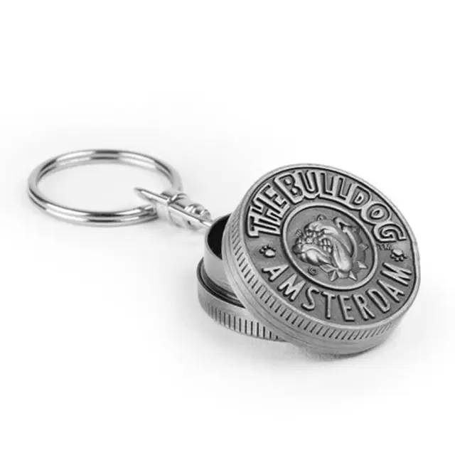 The Bulldog Amsterdam Keychain Grinder Μπρελόκ Μεταλλικό Ασημί - 2 Parts NEW DESIGN 3
