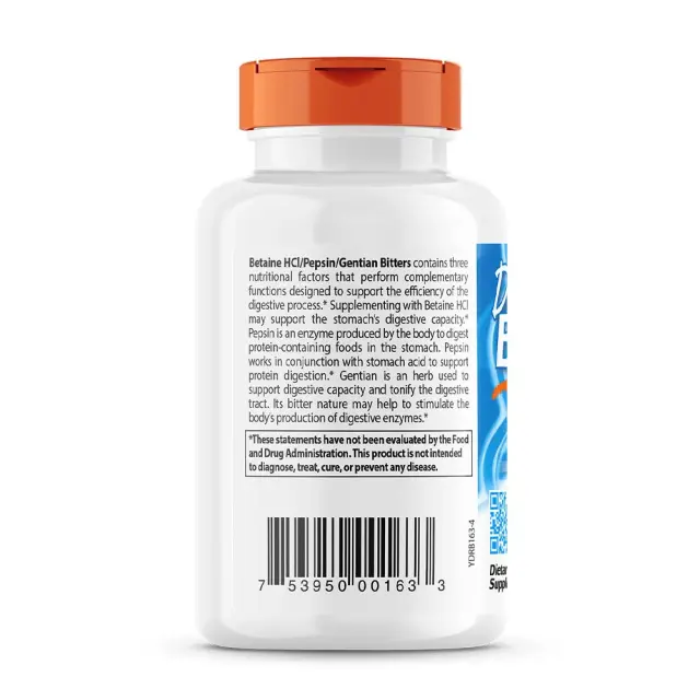 Doctor's Best Betaine HCL Pepsin & Gentian Bitters 3