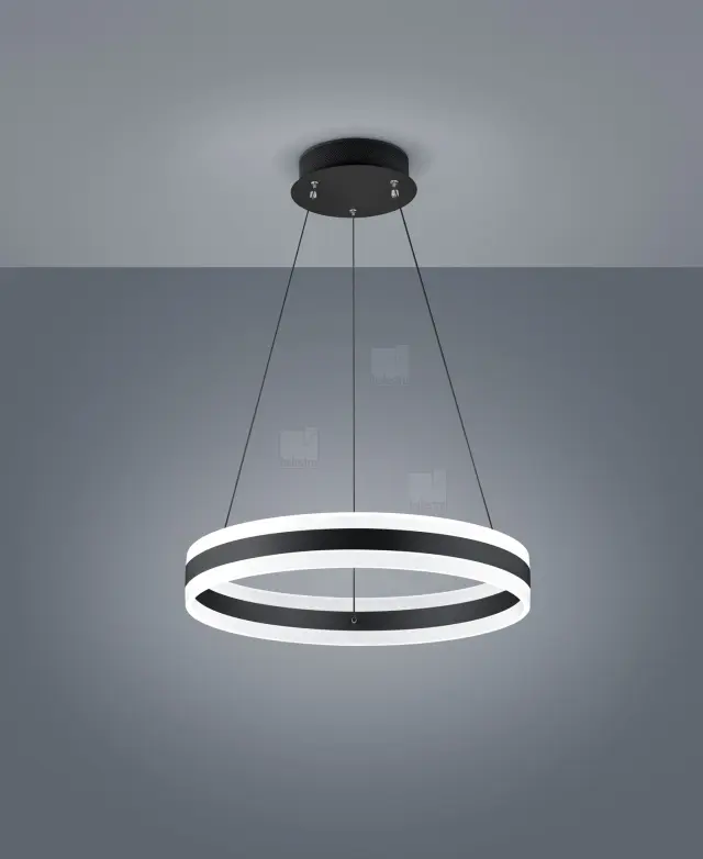 LIV Κρεμαστή Λάμπα Οροφής LED Ματ Μαύρη 600mm - Άμεσο/Έμμεσο Φως Μαύρο