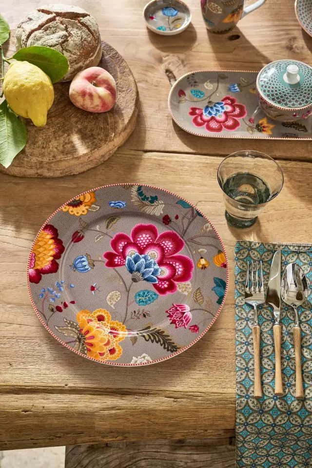 PIP STUDIO - ΠΟΡΣΕΛΑΝΙΝΗ ΠΙΑΤΕΛΑ BLOOMING TALES KHAKI 32cm - One size 3