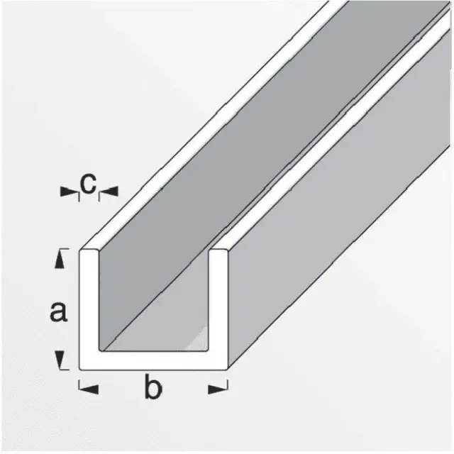 Προφίλ 'U' Αλουμινίου Ασημί 1m 8x10.1x1.3mm (01065) 2