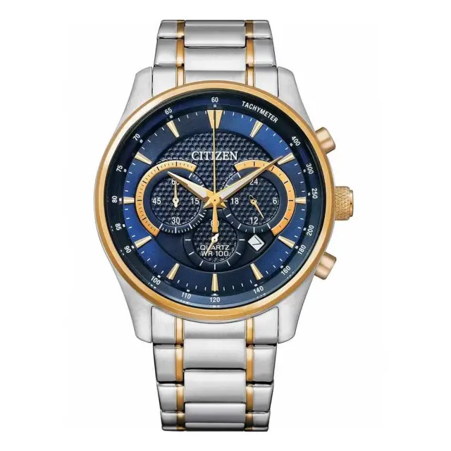 Citizen, Men's Chronograph Watch, Silver / Gold Stainless Steel Bracelet AN8194-51L