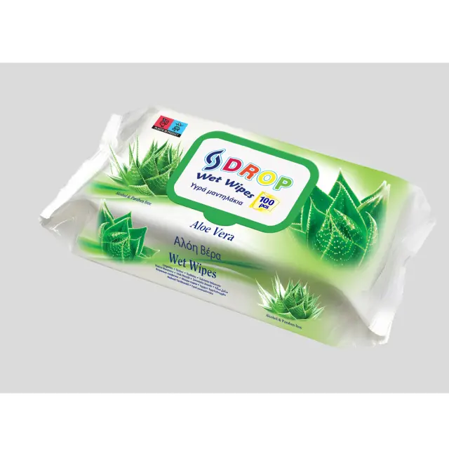 DROP Μωρομάντηλα 100τεμ Aloe Vera με Καπάκι