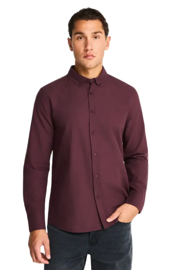 Funky Buddha ανδρικό βαμβακερό πουκάμισο button down FBM014-002-05-6