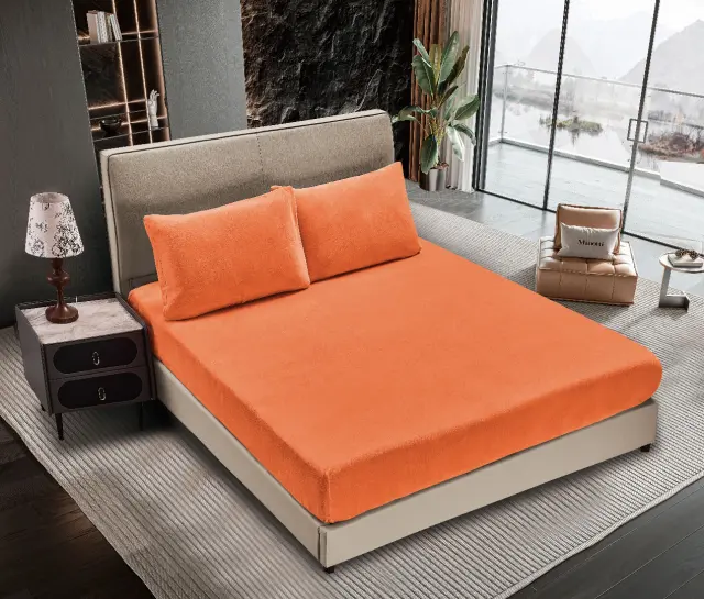 Σεντόνι fleece solid (160cm x 200cm ) copper tan - -
