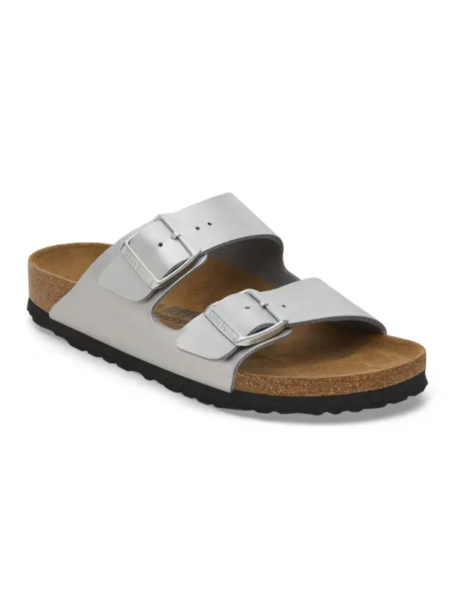 Birkenstock Πέδιλα Unisex Birko-Flor(ανθεκτικό υλικό της Birkenstock-επιτρέπει την επαφή με το νερό) Ασημί BIR/ARIZONA 1012282 SILVER 2