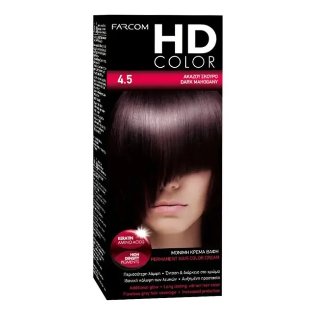 Farcom Βαφή Μαλλιών HD Color No 4.5 Ακαζού Σκούρο 60ml