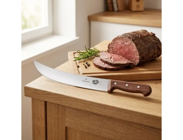 Μαχαίρι κρέατος Victorinox με καμπύλη λάμα, ξύλινη λαβή και μήκος λεπίδας 31cm5.7300.31