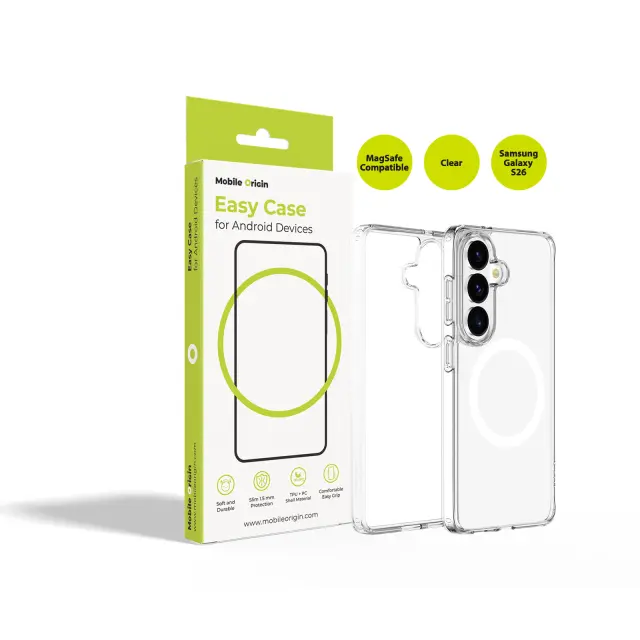 Mobile Origin Easy Case, MagSafe, Clear - Samsung Galaxy S26