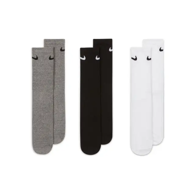 Nike Adult Unisex Everyday Lightweight Crew 3 Pair Socks Μαύρο - Άσπρο - Γκρι SX7676-964 (Nike)