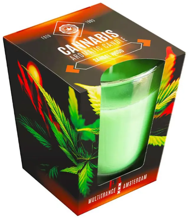 Cannabis Αρωματικό Κερί Scented Candle 20 ωρών - Sandal Wood 230gr