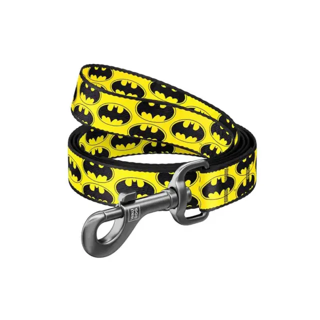 Wau Dog Οδηγός Περιπάτου Nylon Short Leash Batman Logo (122cm) Μονόχρωμο - XS