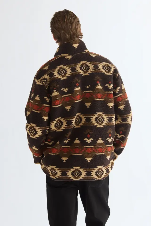 Wrangler Ανδρικό SHERPA FLEECE Μπουφάν 112386962 - Aztec Chocolate Torte - XL 2