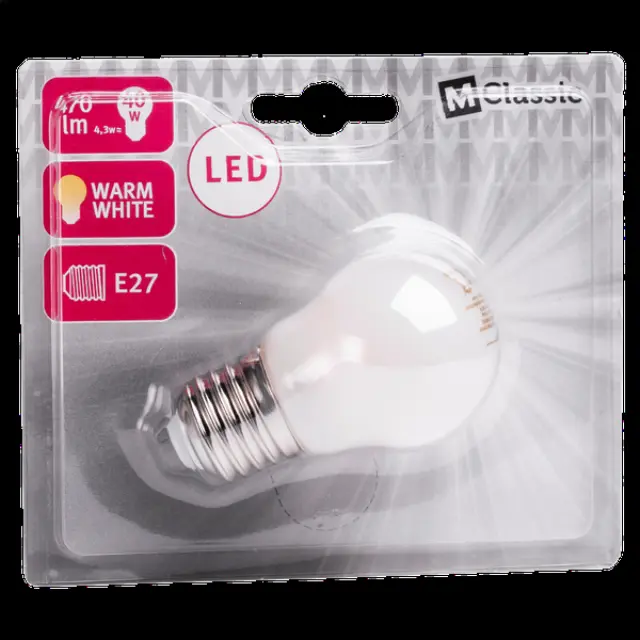 LED Bulb Filament E27 4.3W P45 2700K 470lm FR