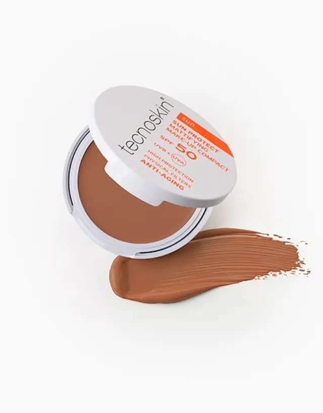 TECNOSKIN Sun Protect Mattifying Make-Up Compact SPF50 Αντηλιακή Πούδρα Προσώπου, 10g-BRONZE 2