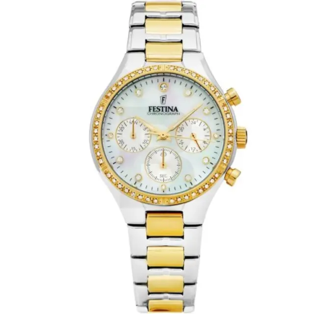 Festina Boyfriend, Women's Watch, Silver / Gold Stainless Steel Bracelet F20402/1