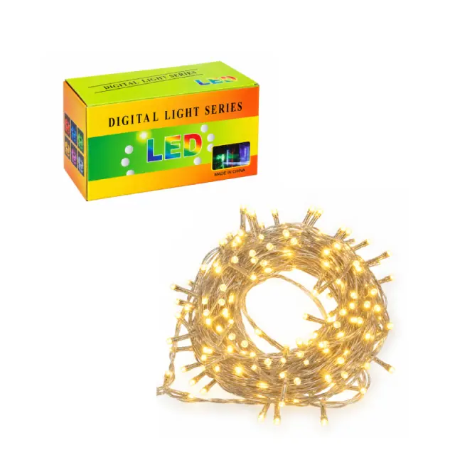 Χριστουγεννιάτικα Λαμπάκια 100 LED 3m Θερμό Λευκό με Διάφανο Καλώδιο - 100 LED 3m Warm White Christmas String Lights with Transparent Cable 041088