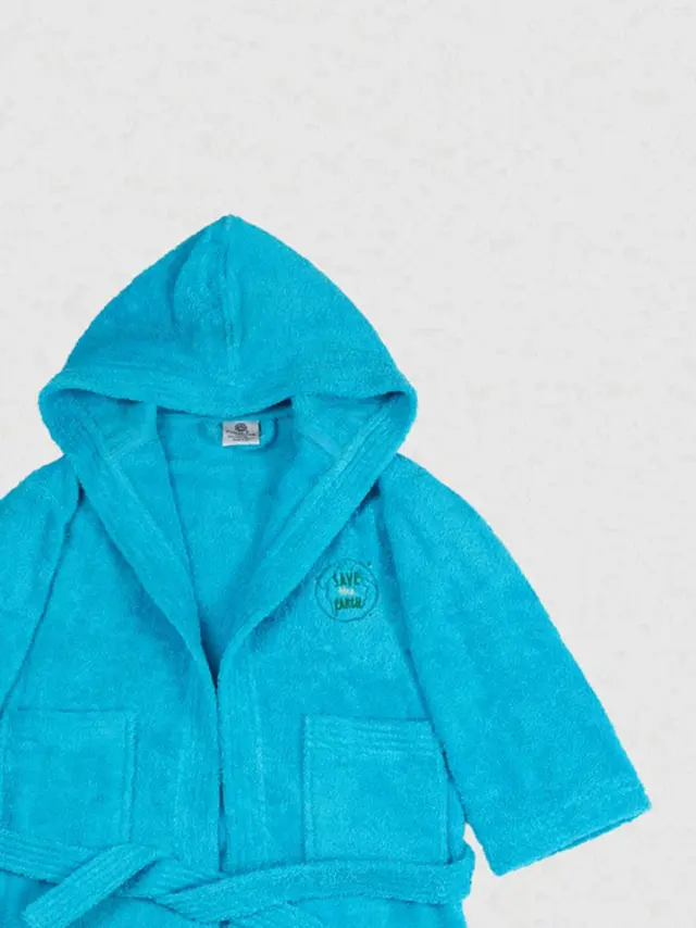 Μπουρνούζι Παιδικό Eco Turquoise Ηλικία 6-8 Sunshine