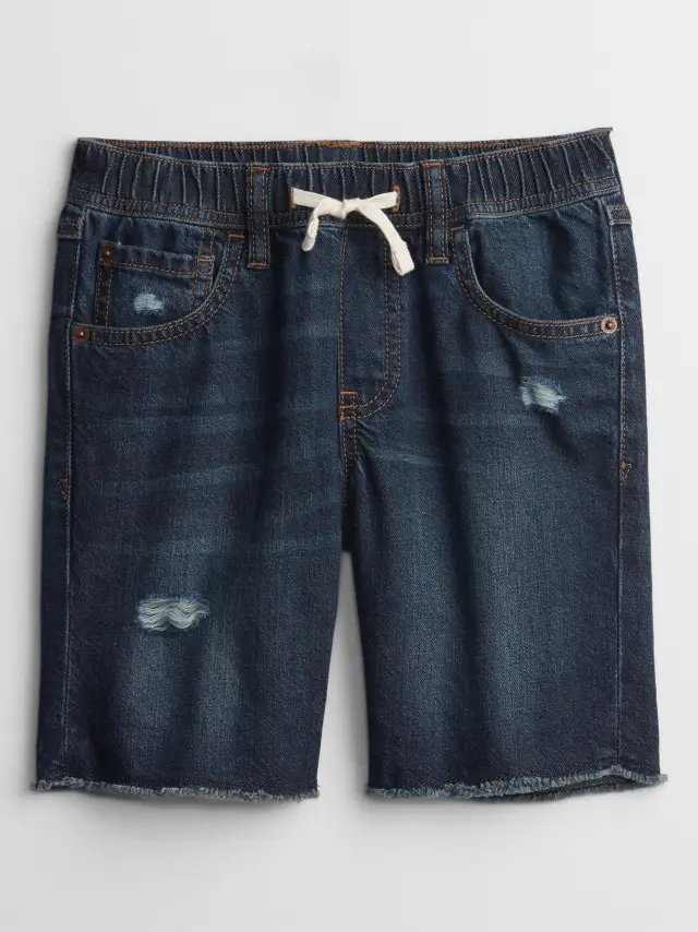 Παιδικό Distressed Τζιν Pull-On Σορτς Washwell dark wash
