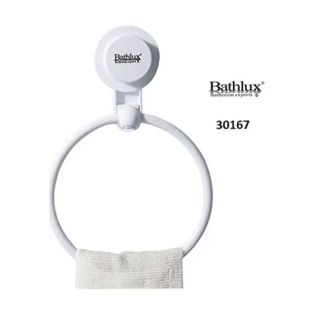 Bathlux 30167 Κρίκος Μπάνιου Μονός με Βεντούζα ​24x16cm Λευκός
