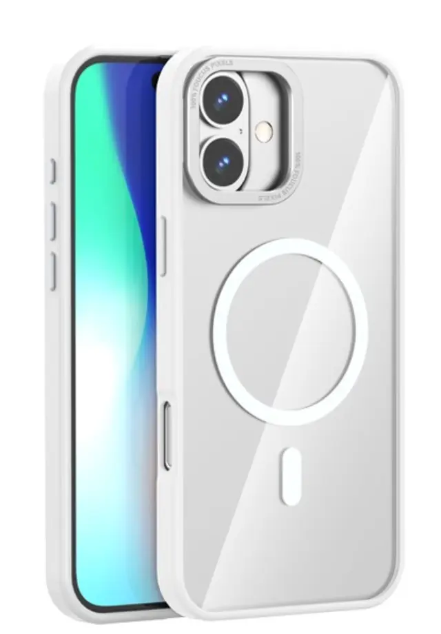 XO K30 iP 16 plus/15 plus 6.7" TPU Ακρυλική Θήκη με Ενσωματομένο Μαγνήτη Λευκό 16.011.0063