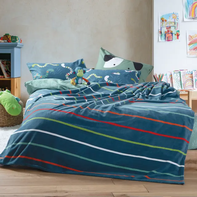 Κουβέρτα Παιδική Fleece Chromatic 160x220 Nef Nef Homeware, 100% ΠΟΛΥΕΣΤΕΡΑΣ - PETROL (040956) 2