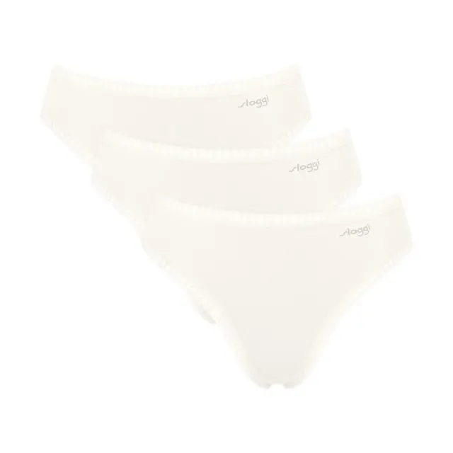 Sloggi Γυναικείο Slip GO Crush High Leg - Τριπλό Πακέτο, Χρώμα Silk White
