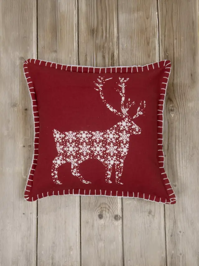 Διακοσμητική Μαξιλαροθήκη 45x45 Christmas Nima Glory Red 100% βαμβακερό