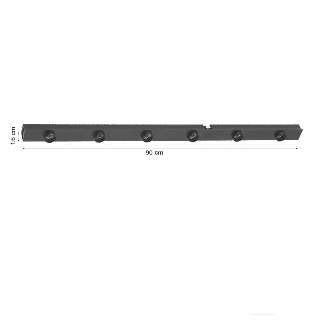 Inlight Γραμμικό φωτιστικό LED 18W 3000K για μαγνητική Mini ράγα σε μαύρη απόχρωση D:90cmx1,6cm (TMM0031-Black) 3