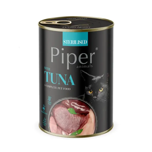 Piper Cat Sterilised Πατέ Με Τόνο 400gr Μονόχρωμο