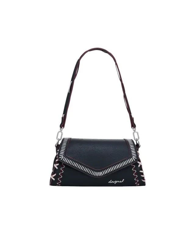 Desigual - Γυναικεία Τσάντα Ώμου Manhattan Pespuntes Ζ 25WAXPBE-2000 Μαύρο