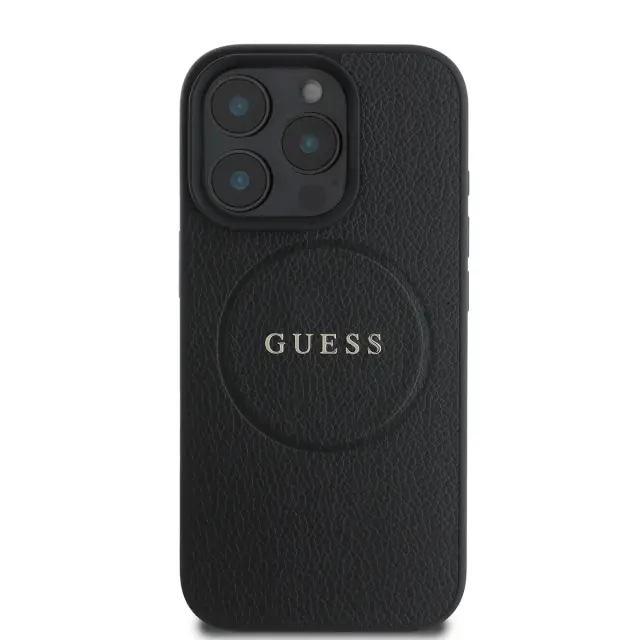 Guess PU Grained Classic Logo MagSafe Case for iPhone 16 Pro Black 2