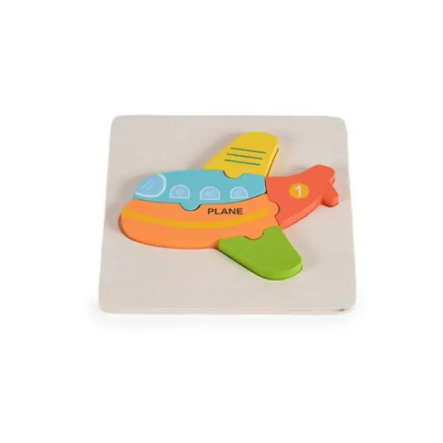 Ξύλινο Puzzle 6τμχ Moni Airplane Chunky 035