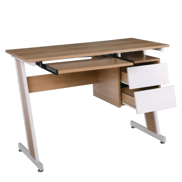 Γραφείο Η/Υ UNIT Sonoma/Λευκό Μελαμίνη/Μέταλλο 105x54x76cm 2