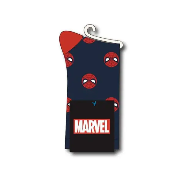 Spiderman Mini Head μακριά κάλτσα ενηλίκων Νο 38-45 Μπλε 2