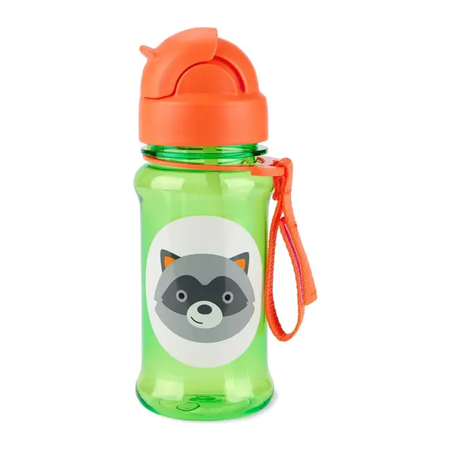 Skip Hop Zoo Tritan Παγούρι με Καλαμάκι 355ml Raccoon Green