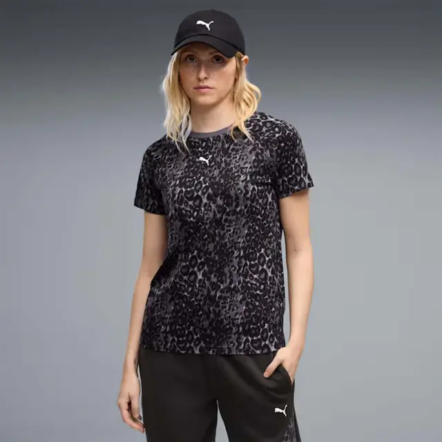 Puma Women's Graphics Animal Standard Allover Print Tee Μπλε Σκούρο 695777-35 (Puma)