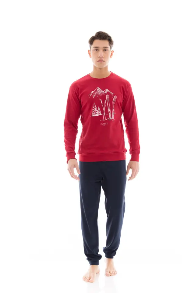 WN-M122 - Bordo - PIJAMA T-SHIRT SKI NOS