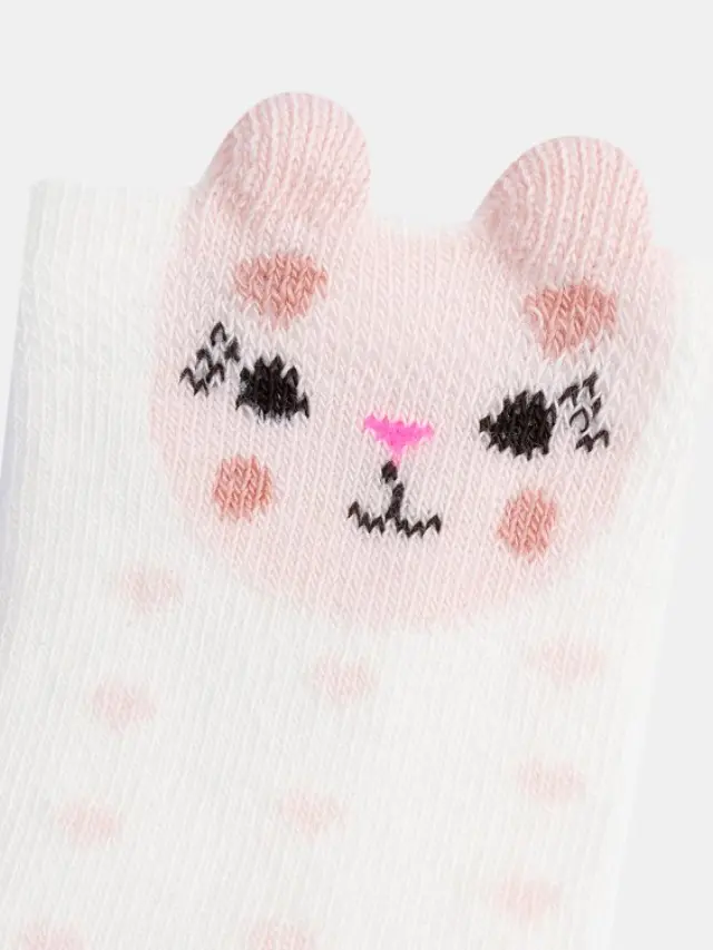 Βρεφικές Κάλτσες για Κορίτσια Polka Kitty ΛΕΥΚΟ 2