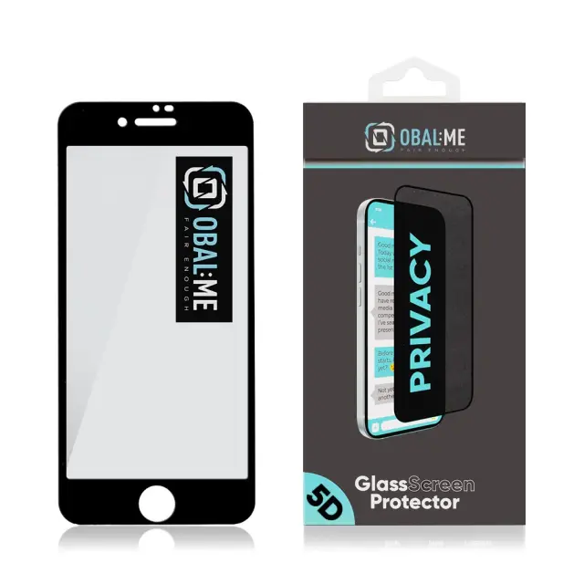 OBAL:ME Privacy 5D Glass Screen Protector for Apple iPhone 7/8/SE2020/SE2022 Black 3