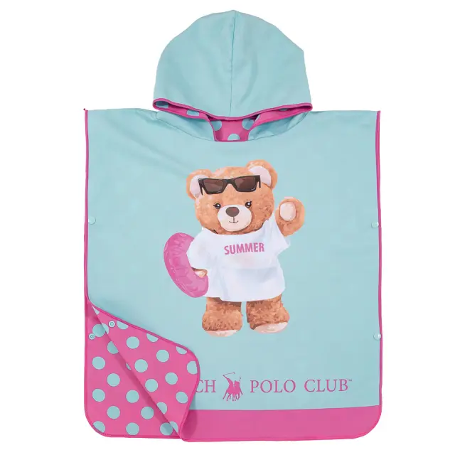 Πόντσο 50x115 280gsm Greenwich Polo Club Junior 5223 Mint-Fuchsia 100% Microfiber